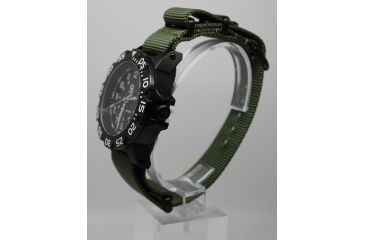 Image of Smith&amp;Bradley Ltd. Sans-13 PVD Black-Coated 42mm Watch, Black Face/OD Green NATO Band Sans-black-ODNATO