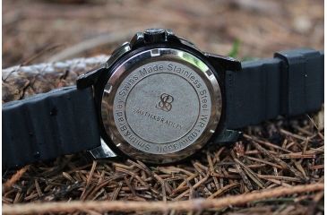 Image of Smith&amp;Bradley Ltd. Sans-13 PVD Black-Coated 42mm Watch, Black Face/Black Rubber Band Sans-black-RBS