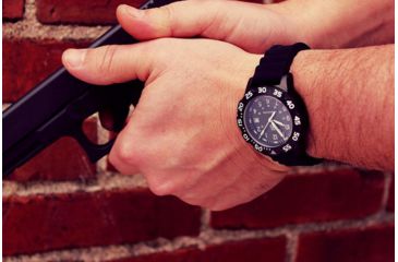 Image of Smith&amp;Bradley Ltd. Sans-13 PVD Black-Coated 42mm Watch, Black Face/Black Rubber Band Sans-black-RBS