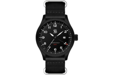 Image of Smith&amp;Bradley Ltd. Springfield GMT Watch Black Dial/Black Case 44mm, SPR201