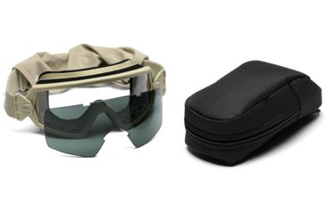 Image of Smith Elite Outside the Wire Eyeshield - shown with protective case and Gray replacement lens