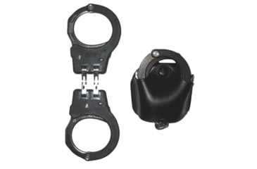 Image of Stallion Leather Quick Release Oversized Handcuff Holder, Plain, Black, OASP-1-B2