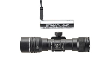 Image of Streamlight ProTac Rail Mount HP-X Pro 800 Lumen Weapon Light System, SL-B26 Rechargeable, with Jack-Cap Tail Cap Switch, M-LOK Mount, Mounting Hardware, Allen Wrench, Straight Momentary Pressure Switch, USB Cord, Black, 89016