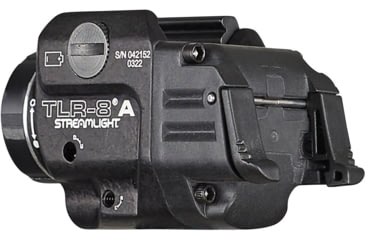 Image of Streamlight TLR-8 A Weapon Light and Laser, Low Switch Mounted on TLR-8A, CR123A, Red Beam, 500 Lumens, Black, 69412