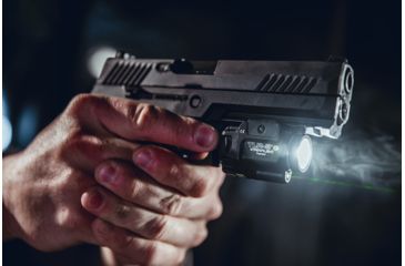 Image of Streamlight TLR-8 G Tactical Weapon Light w/Laser Sight, Rail Mounted, 500 Lumen LED, 510-520nm Green Laser, 1 x CR123A Battery, Black, 69430