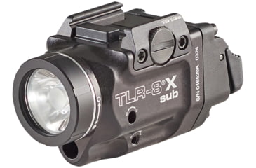 Image of Streamlight TLR-8 Sub For 1913 LED Weapon Light w/ Red Laser, CR123A Lithium, White, 500 Lumens, Black, 69418