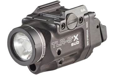 Image of Streamlight TLR-8 Sub For Hellcat LED Weapon Light w/ Red Laser, CR123A Lithium, White, 500 Lumens, Black, 69419