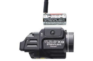 Image of Streamlight TLR-8A A Weapon Light and Laser, Both High and Low Switch Mounted on TLR-8A, CR123A, Green Beam, 500 Lumens, Black, 69434