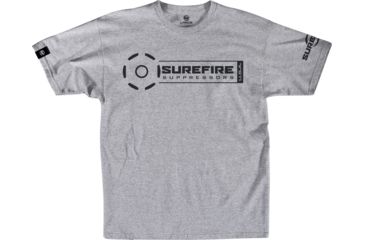 Image of SureFire Suppressor Stamp T-Shirt - Men's, 60% Cotton/40% Polyester, Athletic Gray, Medium SST-SUP-AG-M