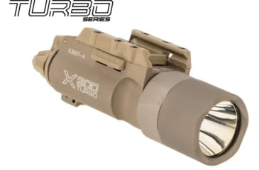 Image of SureFire X300 Turbo Series High-Candela LED Lever-Latch Rail Mount Handgun Weapon Light, Tan, X300T-A-TN
