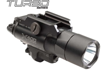 Image of SureFire X400T Turbo Series High-Candela LED Weaponlight, 123A Lithium, Red Laser, 600 Lumens, Black, X400T-A-RD