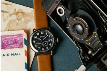 Image of Szanto Automatic Officer Watches, Black Dial, Tan Strap, Steel, One Size, SZ 6302E