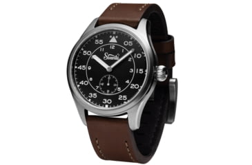 Image of Szanto Heritage Aviator Watches, Black Dial, Brown Strap, Steel, One Size, SZ 2754