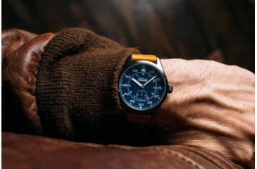 Image of Szanto Heritage Aviator Watches, Blue Dial, Tan Strap, Gun Gray, One Size, SZ 2756