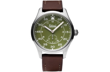 Image of Szanto Heritage Aviator Watches, Green Dial, Brown Strap, Steel, One Size, SZ 2755