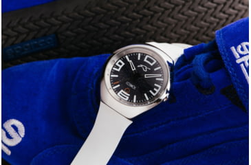 Image of Szanto Icon Frank Stephenson Cosmos Watches, Blue Dial, White Strap, Steel, One Size, IC-FS-9004