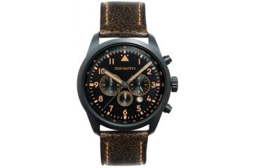 Image of Szanto Mens 2250 Series Watch,Black and Orange Dial,Black Strap,46mm Dia. SZ 2252