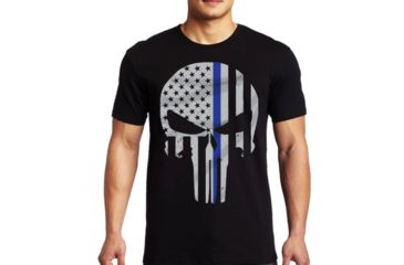 Image of Thin Blue Line Men's T-shirt - Skull , Black - TBL-SKULL-XXXXL
