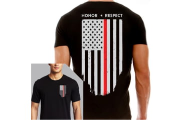 Image of Thin Blue Line Flag - Honor &amp; Respect T-Shirt - Mens, 2XL, Thin Red Line, TRL-BLACK-XXL