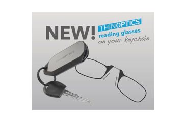 Image of ThinOptics Keychain Case w/ Readers, +1.5, Black, Black, Lifetime Warranty, THO-24180