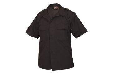 Image of Tru-Spec Poly/Cotton Rip-Stop Tactical Uniform Shirt, Short Sleeve, Black, 5XLR 1336010