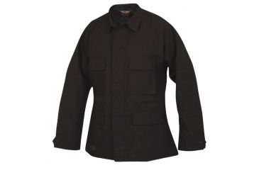 Image of Tru-Spec 4.5oz 65/35 Vat Dyed Poly/Cotton Rip-Stop BDU Uniform Coat, Black, XLL 1332026