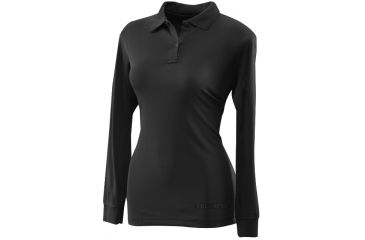 Image of Tru-Spec Polo Shirt, 24-7 Ladies Performance Black Long Sleeve, 3Xl 4420008