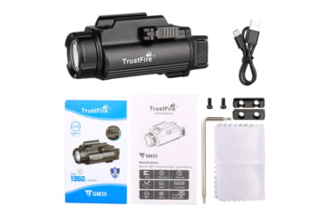 Image of TrustFire GM35 Rechargeable Tactical 1350 Lumens Pistol Flashlight, Black, GM35