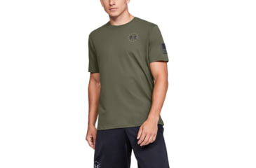 Image of Under Armour UA Freedom Banner Tactical Graphic T-Shirt - Mens, Marine OD Green, Medium, 1352147390MD