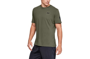 Image of Under Armour UA Freedom Banner Tactical Graphic T-Shirt - Mens, Marine OD Green, Medium, 1352147390MD