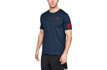 Image of Under Armour UA Freedom Express T-Shirt - Mens, Academy/White, X-Large, 1333366408XL