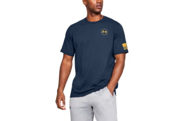 Image of Under Armour UA Freedom Flag T-Shirt - Mens, Academy/Steeltown Gold, Small, 1333350410SM