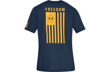 Image of Under Armour UA Freedom Flag T-Shirt - Mens, Academy/Steeltown Gold, Small, 1333350410SM
