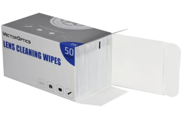 Image of Vector Optics Pre-Moistened Optics Lens Alcohol-Free Cleaning Wipes, 50-Pcs Pack, White, SCCC-03