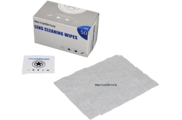 Image of Vector Optics Pre-Moistened Optics Lens Alcohol-Free Cleaning Wipes, 50-Pcs Pack, White, SCCC-03