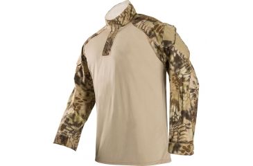 Image of Mens Combat Long Sleeve Nyco 37.5 Active Particle Technology Rip-Stop with CRF Nylon/Cotton Shirt, Khaki, XLARGE