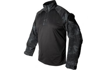 Image of Mens Combat Long Sleeve Nyco 37.5 Active Particle Technology Rip-Stop with CRF Nylon/Cotton Shirt, Kryptek Typhon Black, LARGE