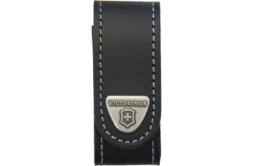 Image of Victorinox Leather Belt Pouch, 3in Overall, Black Leather Construction, Velcro Closure, Black, 4.0519