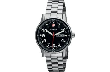 Image of Wenger Commando Day-Date Men's Black Dial and Bracelet 70163