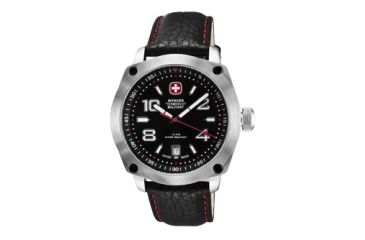 Image of Wenger Mens Outback Sport Watch w/ Black and Red dial/black Leather strap 79373