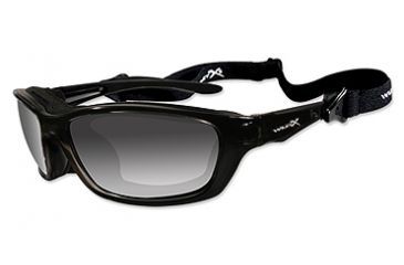 Image of Wiley X Brick Sunglasses - Polarized Smoke Lens/Gloss Black Frame 857