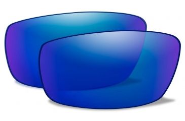 Image of Wiley X Zak Replacement Parts - Polarized Blue Mirror w/ Green Tint Lens *LENS ONLY* ACZAKPB