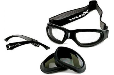 Image of USED Wiley X SG-1 Goggle -2 Lens Package, 1 Matte Black Frame w/Smoke Grey,Clear Lens, SG-1M Asian Fit, EDEMO1