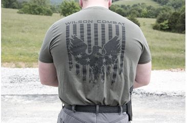 Image of Wilson Combat T-Shirt with Logo, Green, Small 746S