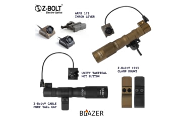 Image of Z-Bolt Blazer LEP Weapon Light - Dual Fuel - Cable Port Switch, Black, LEP-18650-PORT-BLK-PHCF