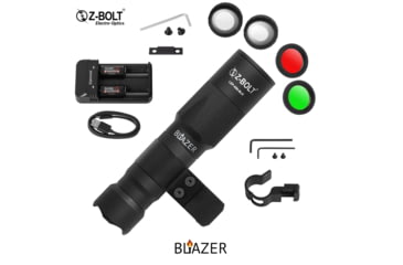 Image of Z-Bolt Blazer LEP Weapon Light and ARMS Mount - SBR, SMG - 18350, Black, LEP-18350-BLK-PHCF-17S