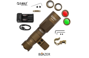 Image of Z-Bolt Blazer LEP Weapon Light and ARMS Mount - SBR, SMG - 18350, Black, LEP-18350-BLK-PHCF-17S