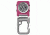 Dakota Watches Digiclip Square Watch,Pink Case w/Sandblasted Aluminum Carabiner 3090-9