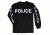 Fox Outdoor Long Sleeve Imprinted T-Shirt, Police - Black - White Imprint on Sleeve, Medium, 64-6488 M