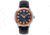 Heritor Automatic Bradford Leather-Band Watch w/Date, Black/Orange, One Size, HERHS1110